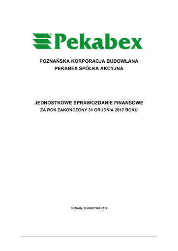 Miniature Pekabex Bilan financier 2017