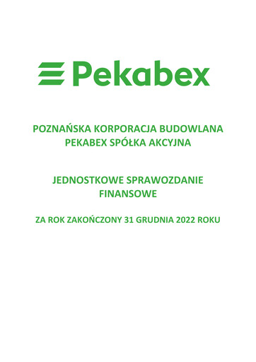 Miniature Pekabex Bilan financier 2022