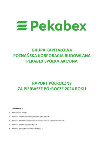 Thumbnail Pekabex Half-year Report 2024-h1
