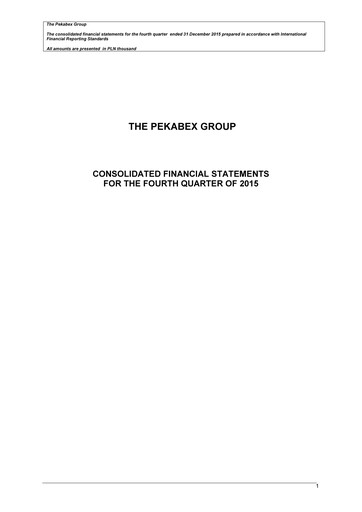 Thumbnail Pekabex Quarterly Report 2015-q4