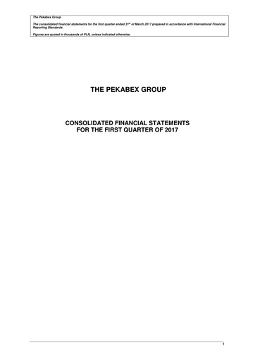 Thumbnail Pekabex Quarterly Report 2017-q1