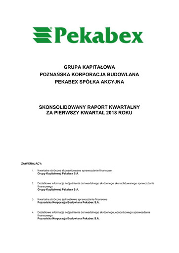 Thumbnail Pekabex Quarterly Report 2018-q1