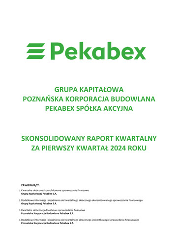 Thumbnail Pekabex Quarterly Report 2024-q1
