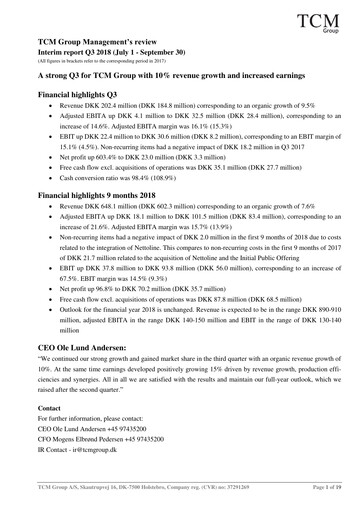 Thumbnail TCM Group A/S Quarterly Report 2018-q3