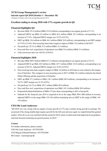 Thumbnail TCM Group A/S Quarterly Report 2018-q4