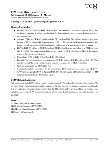 Thumbnail TCM Group A/S Quarterly Report 2019-q1