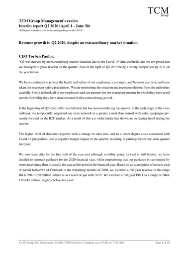 Thumbnail TCM Group A/S Quarterly Report 2020-q2