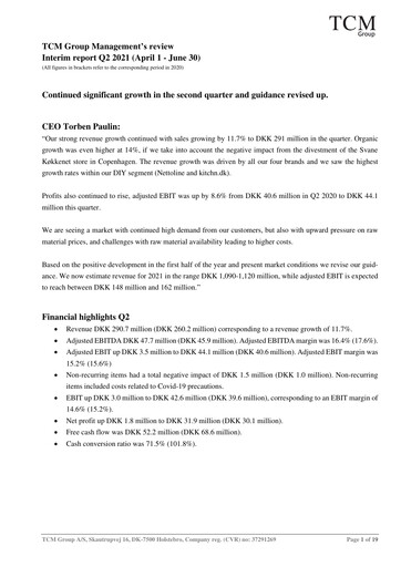 Thumbnail TCM Group A/S Quarterly Report 2021-q2