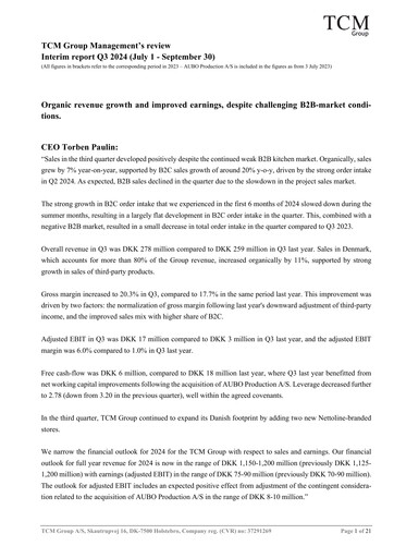 Thumbnail TCM Group A/S Quarterly Report 2024-q3