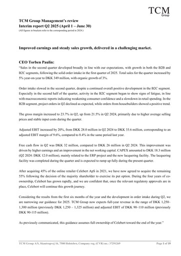 Thumbnail TCM Group A/S Quarterly Report 2025-q2