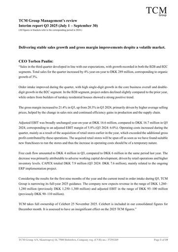 Thumbnail TCM Group A/S Quarterly Report 2025-q3