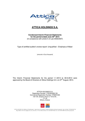 Thumbnail Attica Holdings Half-year Report 2014-h1