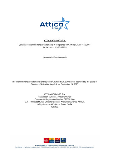 Thumbnail Attica Holdings Half-year Report 2025-h1