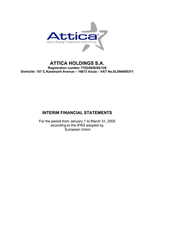 Thumbnail Attica Holdings Quarterly Report 2005-q1