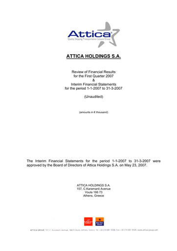 Thumbnail Attica Holdings Quarterly Report 2007-q1