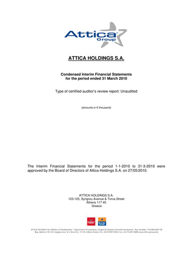 Thumbnail Attica Holdings Quarterly Report 2010-q1