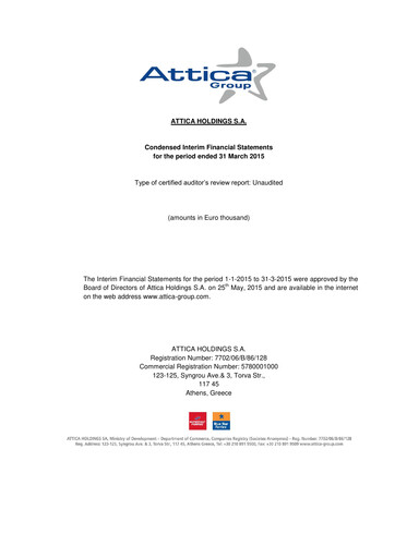 Thumbnail Attica Holdings Quarterly Report 2015-q1