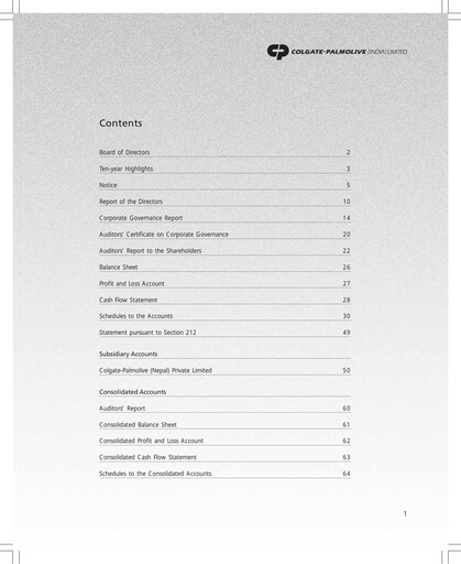 Thumbnail Colgate-Palmolive India Annual Report 2005-2006