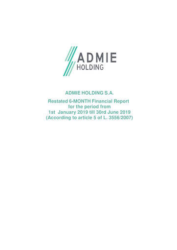 Miniature Admie Holding Bilan financier 2019-h1