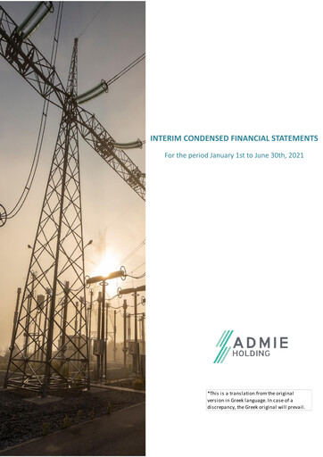 Miniature Admie Holding Bilan financier 2021-h1