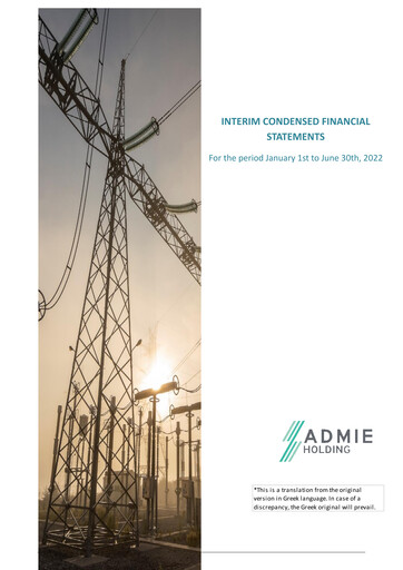 Miniature Admie Holding Bilan financier 2022-h1
