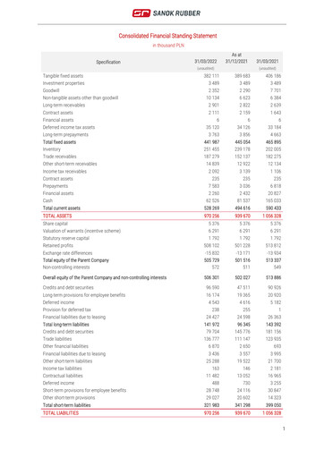 Thumbnail Sanok Rubber Company Financial Statement 2022-q1