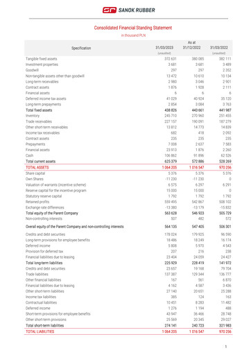 Thumbnail Sanok Rubber Company Financial Statement 2023-q1