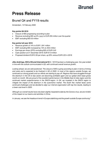 Thumbnail Brunel International Financial Statement 2019
