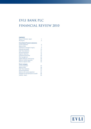 Thumbnail Evli Annual Report 2010