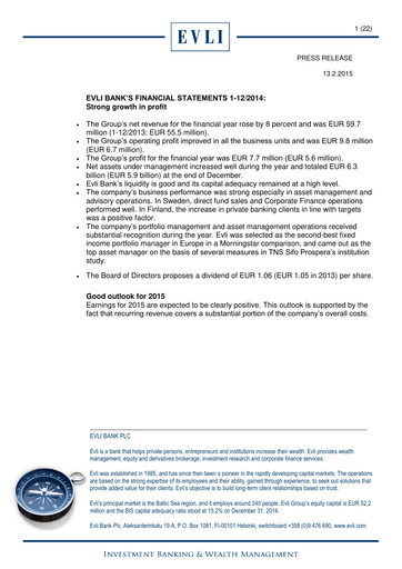 Thumbnail Evli Financial Statement 2014