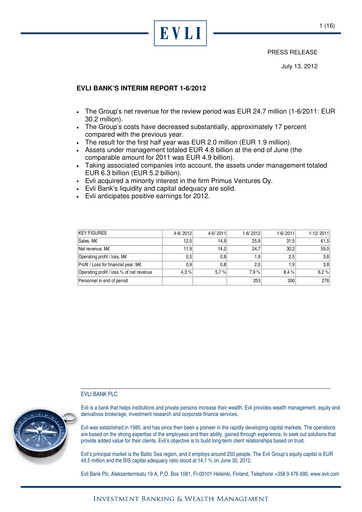 Thumbnail Evli Half-year Report 2012