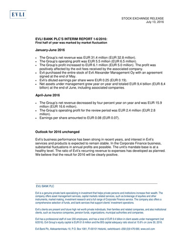 Thumbnail Evli Half-year Report 2016