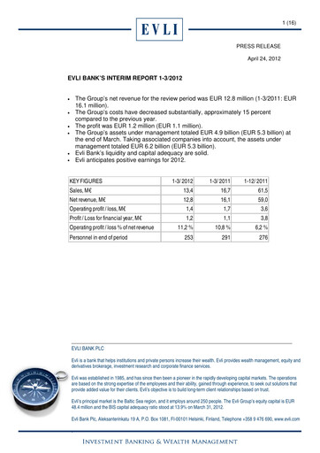 Thumbnail Evli Quarterly Report 2012-q1
