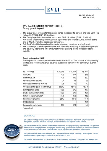 Thumbnail Evli Quarterly Report 2015-q1