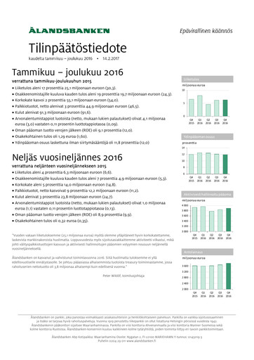 Thumbnail Ålandsbanken Financial Statement 2016
