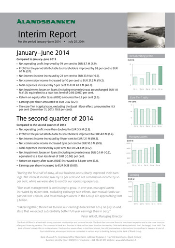 Thumbnail Ålandsbanken Half-year Report 2014-h1