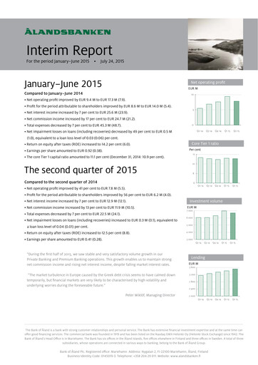 Thumbnail Ålandsbanken Half-year Report 2015-h1