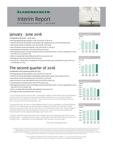 Thumbnail Ålandsbanken Half-year Report 2016-h1