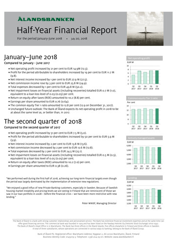 Thumbnail Ålandsbanken Half-year Report 2018-h1