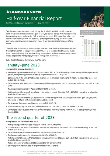 Thumbnail Ålandsbanken Half-year Report 2023-h1