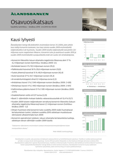 Thumbnail Ålandsbanken Half-year Report 2010-h1