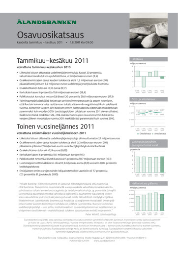 Thumbnail Ålandsbanken Half-year Report 2011-h1