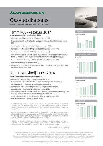 Thumbnail Ålandsbanken Half-year Report 2014-h1