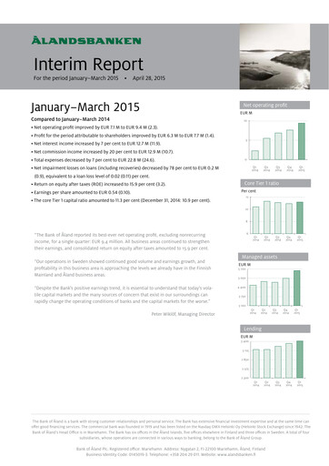 Thumbnail Ålandsbanken Quarterly Report 2015-q1
