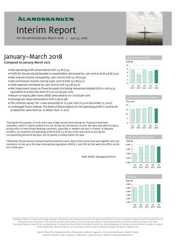 Thumbnail Ålandsbanken Quarterly Report 2018-q1
