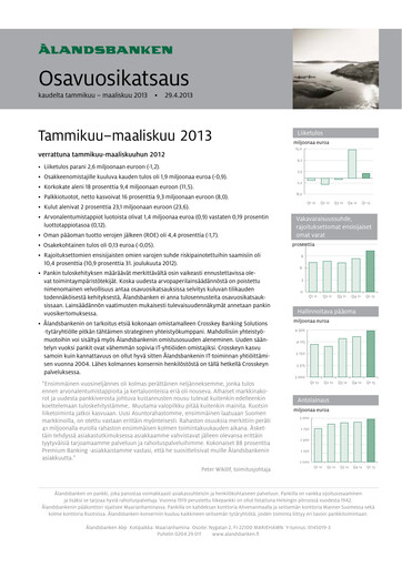 Thumbnail Ålandsbanken Quarterly Report 2013-q1