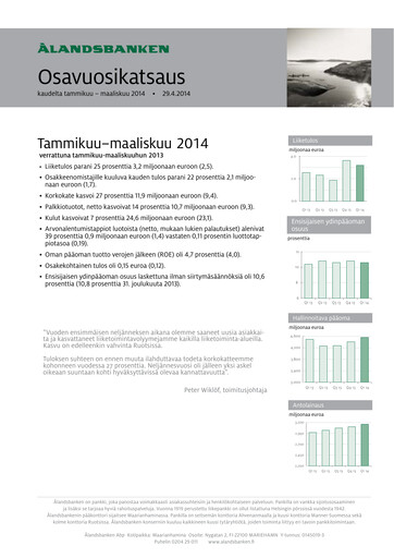 Thumbnail Ålandsbanken Quarterly Report 2014-q1
