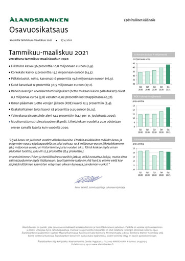 Thumbnail Ålandsbanken Quarterly Report 2021-q1