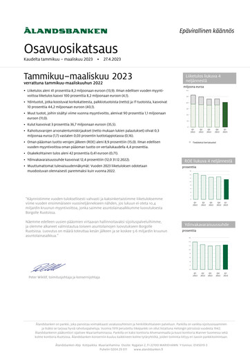 Thumbnail Ålandsbanken Quarterly Report 2023-q1