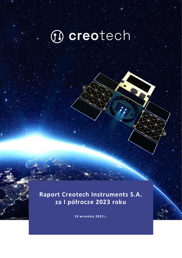 Miniature Creotech Instruments Rapport semestriel 2023-h1